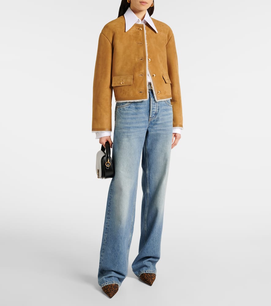 Nili Lotan Zanie shearling-lined suede jacket