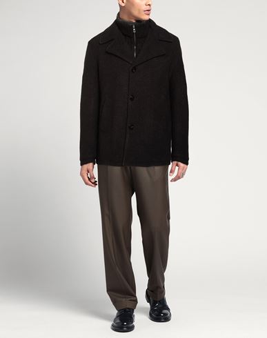 Man Coat Dark brown Size XL Wool, Polyamide, Acetate, Polyester, Mohair wool