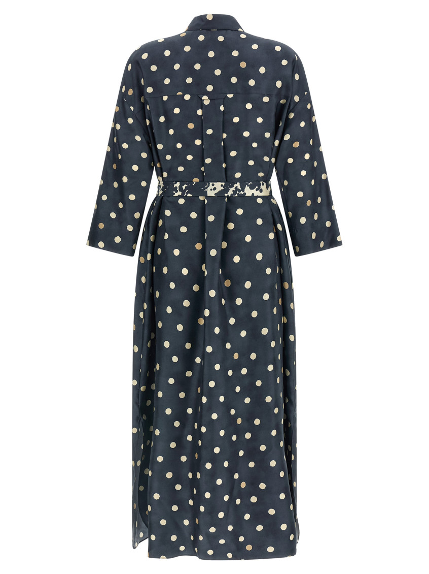 Blue Polka Dot Maxi Dress