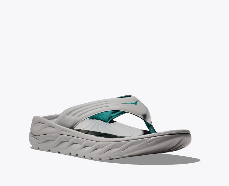 HOKA Men's ORA Recovery Flip Shoes in Stellar Grey/Oceanic