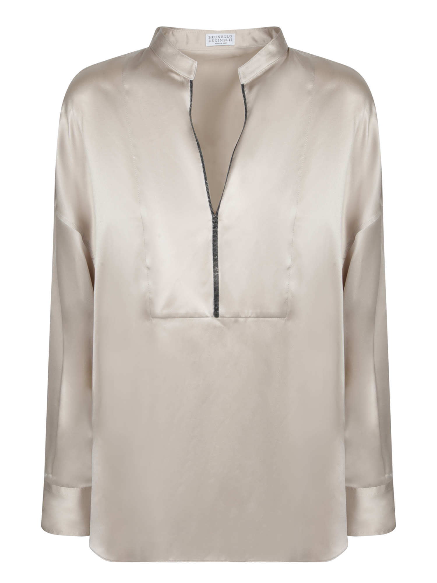 Balloon-sleeve blouse - Neutrals