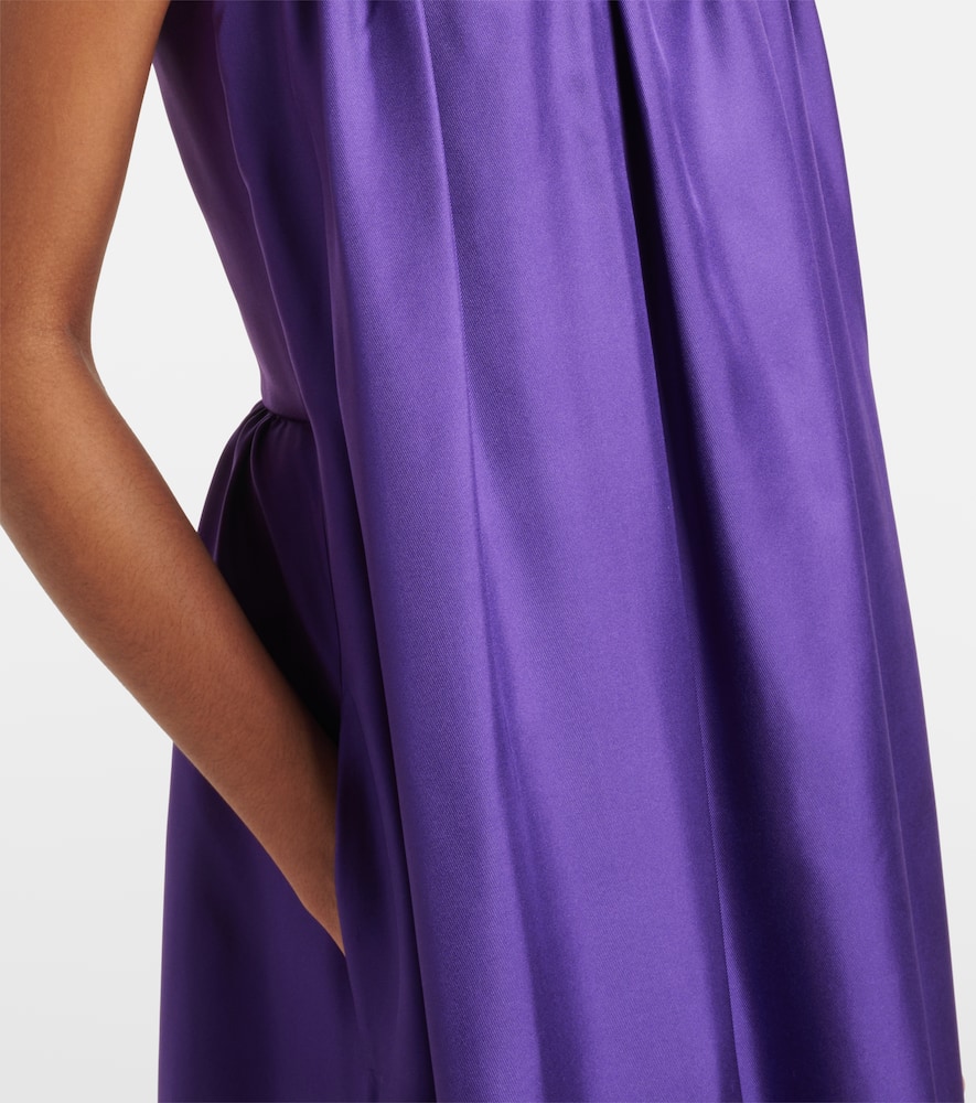 Edda pleated silk maxi dress