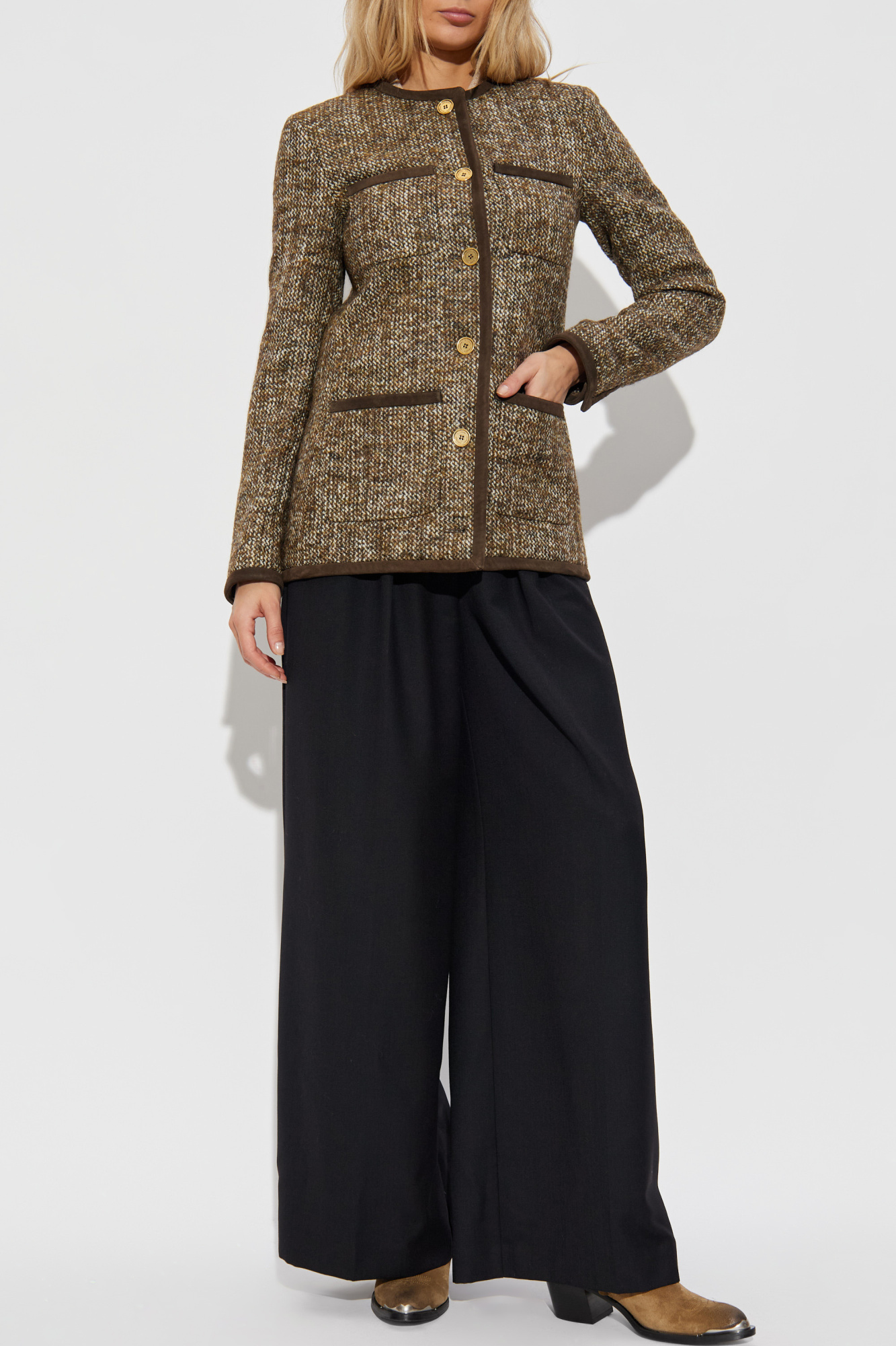 Wool Blazer, Women's, Brown
