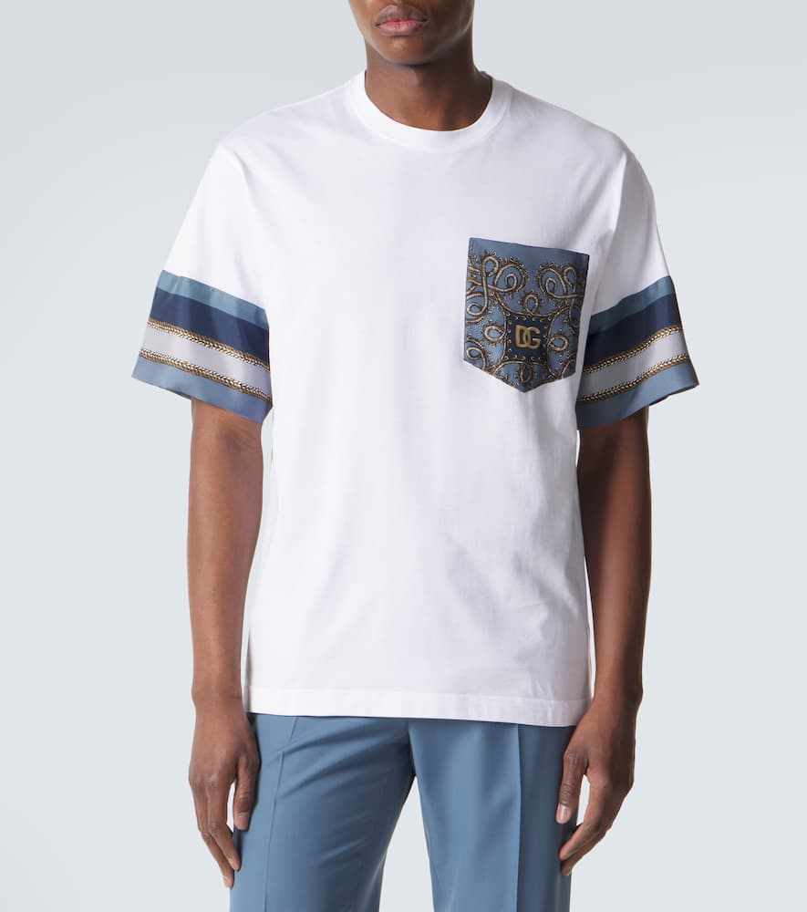 Printed cotton and silk T-shirt