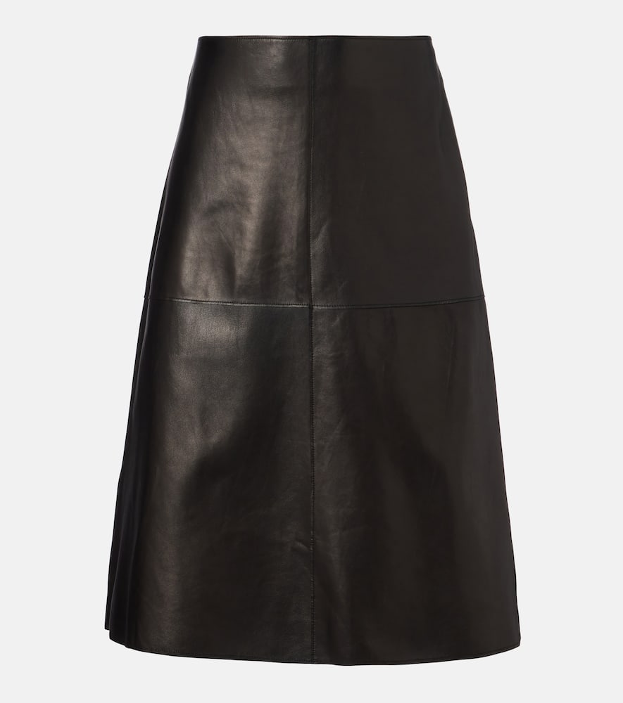 Niven leather midi skirt