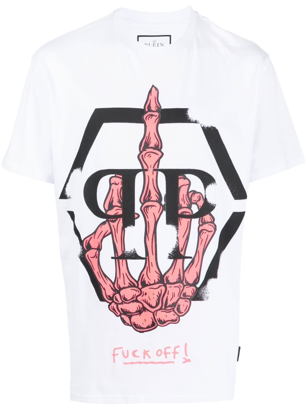Skeleton logo crew-neck T-shirt - White