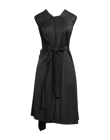 Woman Midi dress Black Size 6 Rayon, Virgin Wool, Elastane