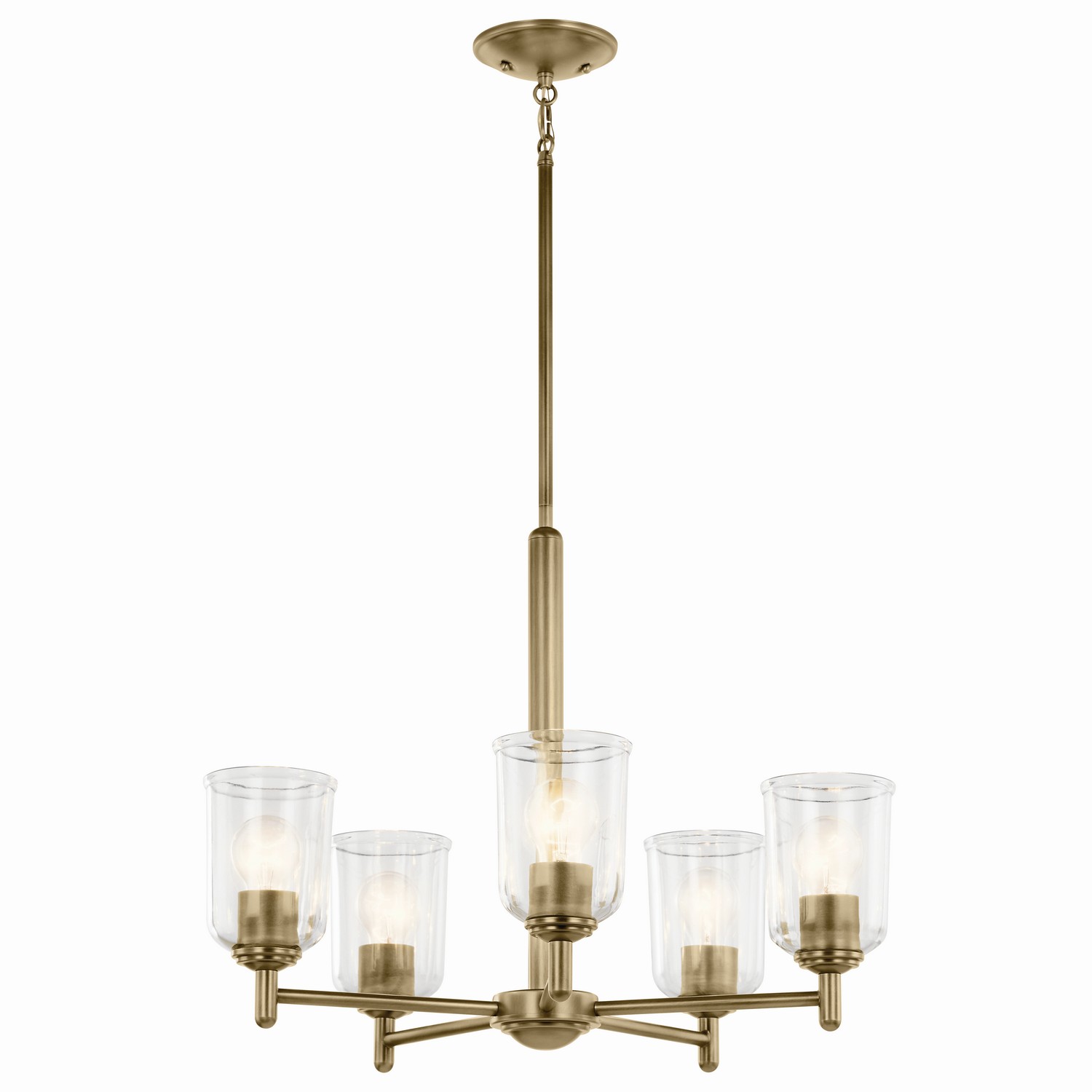 Natural Brass Chandelier from the Shailene Collection