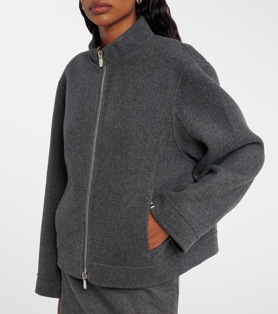 Motor wool and cashmere bomber jacket