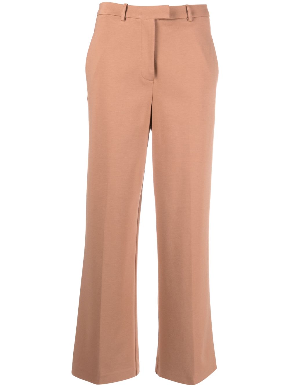 Mid-rise straight-leg trousers - Brown