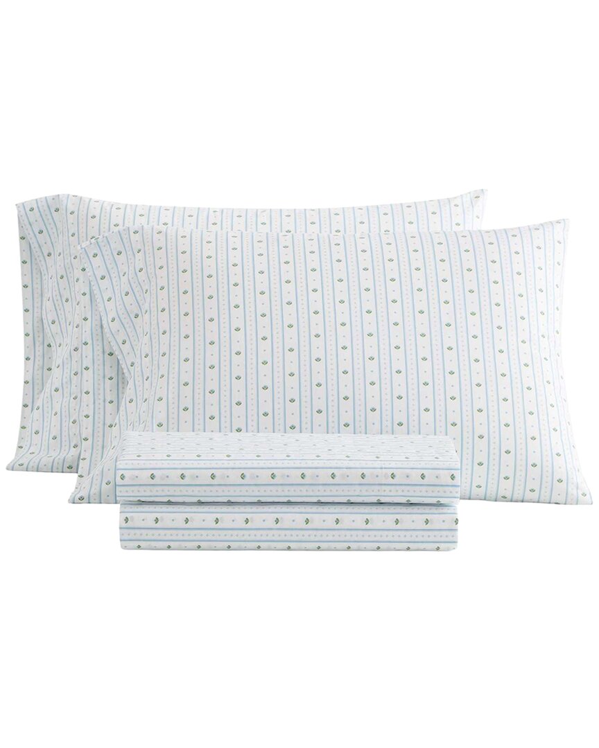 Floral Stripe Cotton Sheet Set