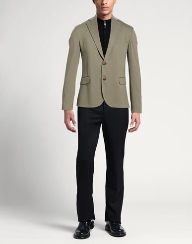 Man Blazer Military green Size 42 Cotton, Polyamide, Elastane