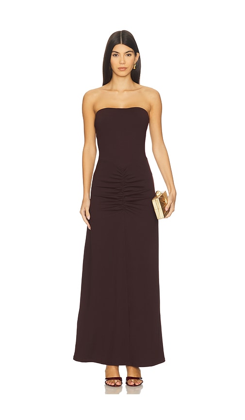Susana Monaco Tube Gathered Front Dress in Burgundy. - XL also in L, M