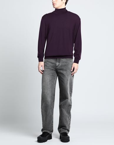 Man Turtleneck Purple Size 44 Virgin Wool