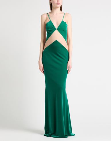Elisabetta Franchi Red Carpet Woman Maxi dress Emerald green Size 6 Polyester, Elastane, Polyamide
