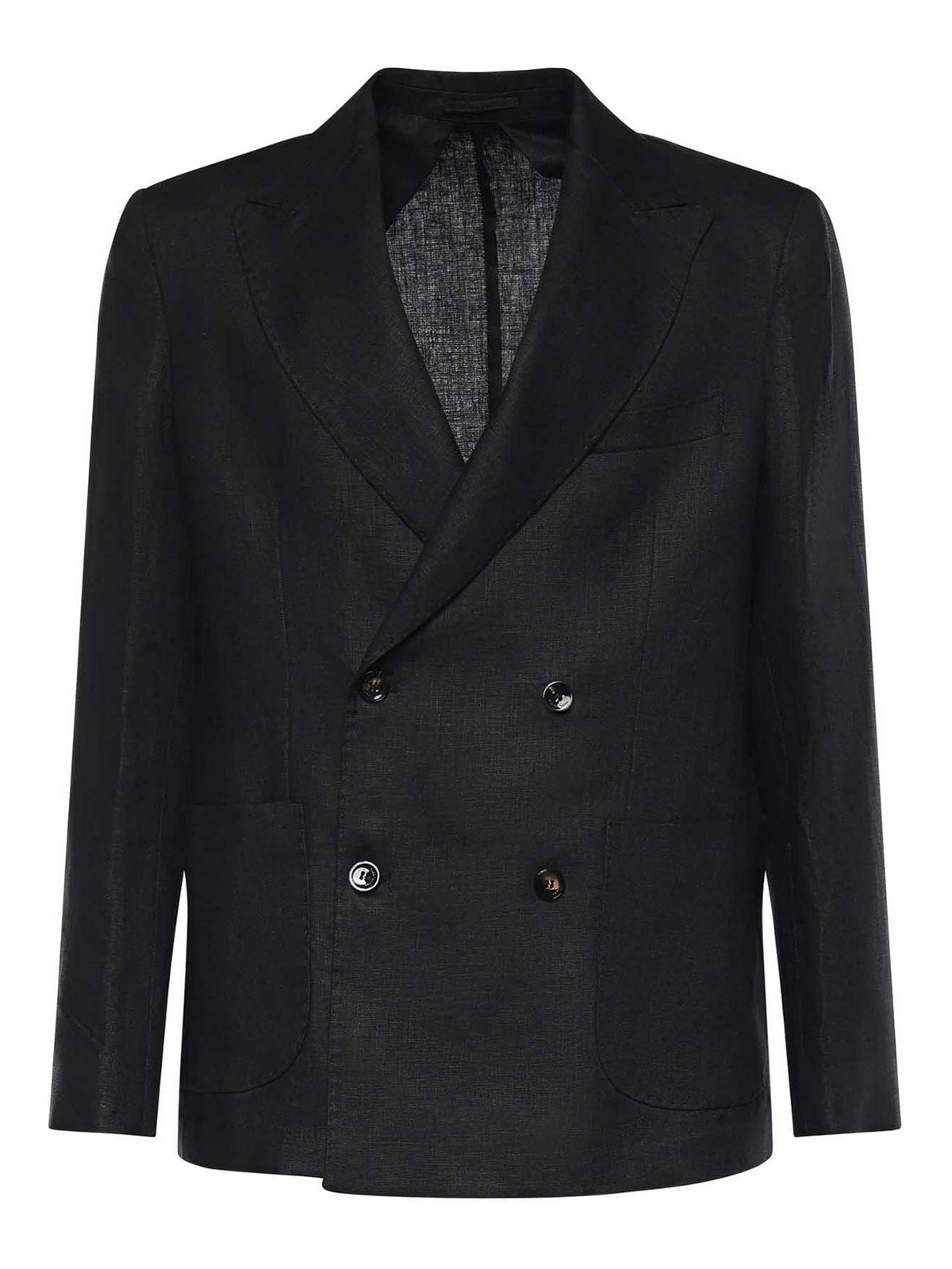 Double-Breasted Linen Blazer