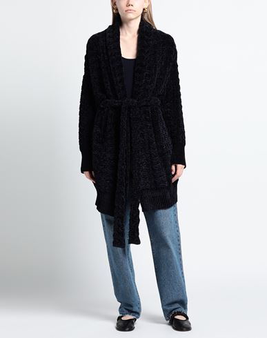 Woman Coat Midnight blue Size M Viscose, Polyamide, Lambskin