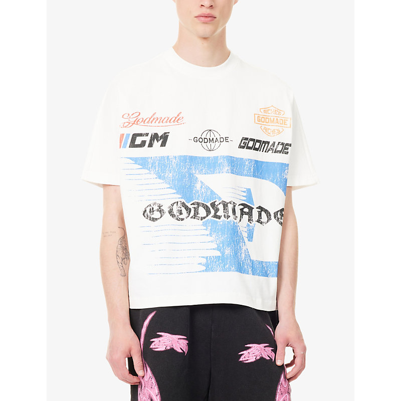 Mens Graphic-Print Cotton T-Shirt