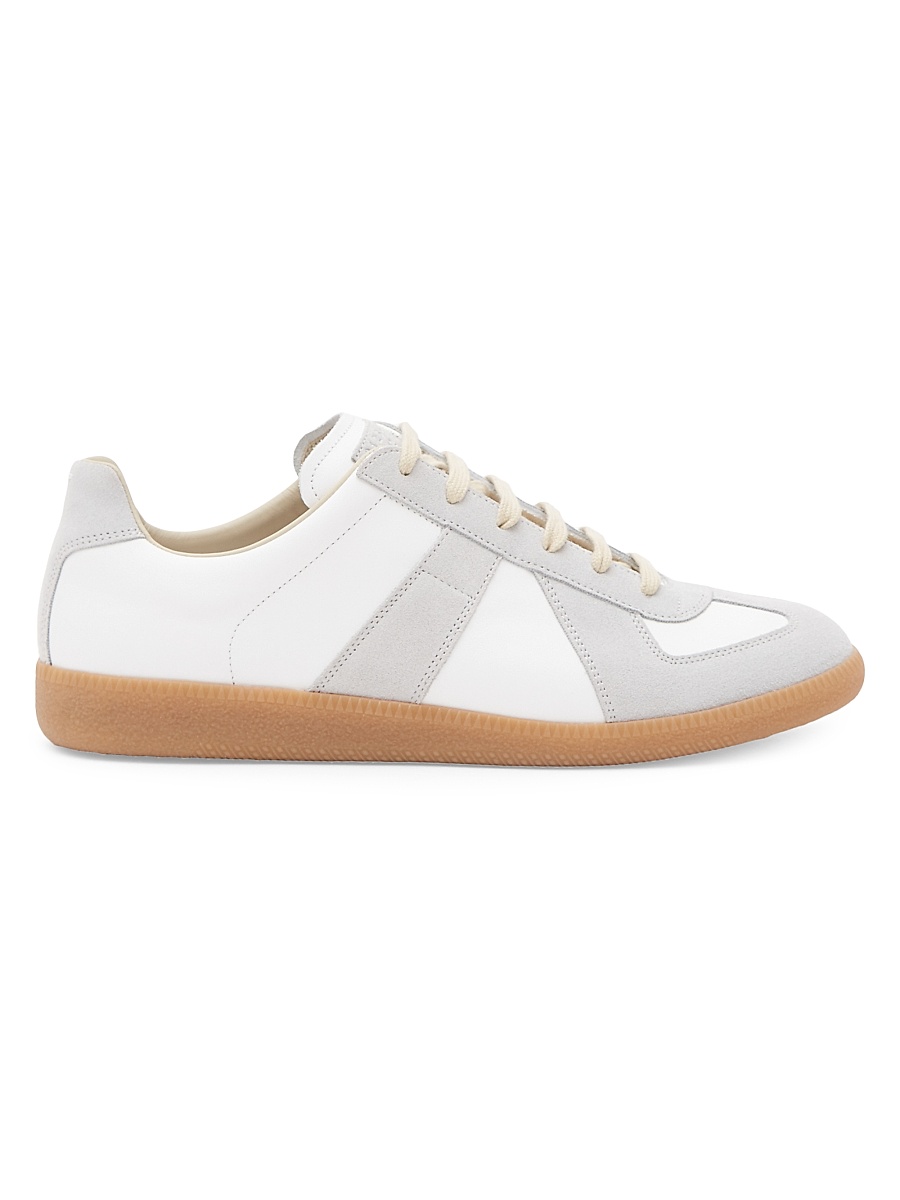 Men's Replica Leather & Suede Sneakers - Off White
