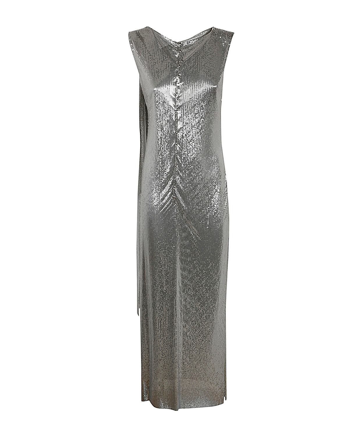 Metallic mesh gown