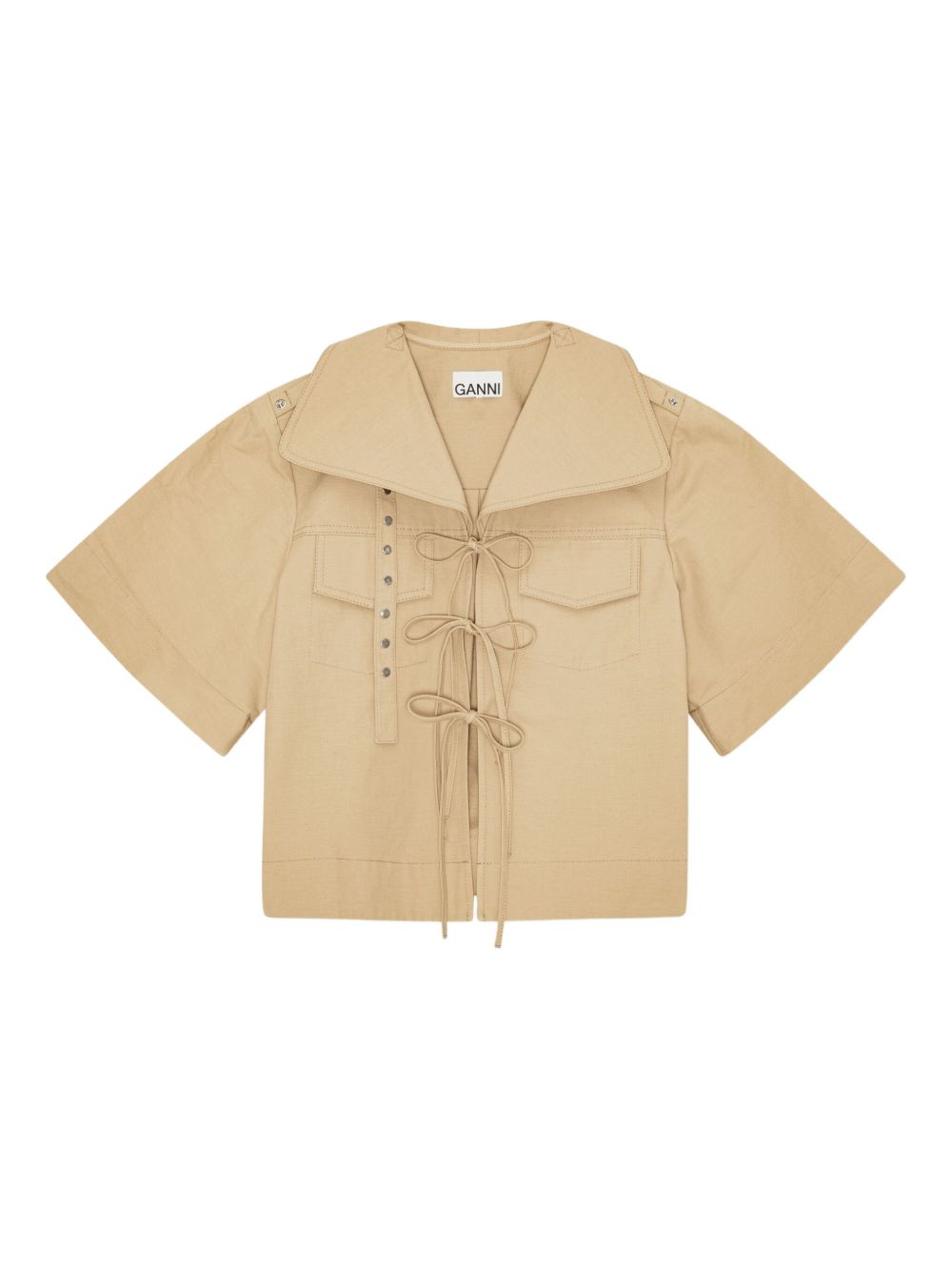Tie-fastening shirt - Neutrals
