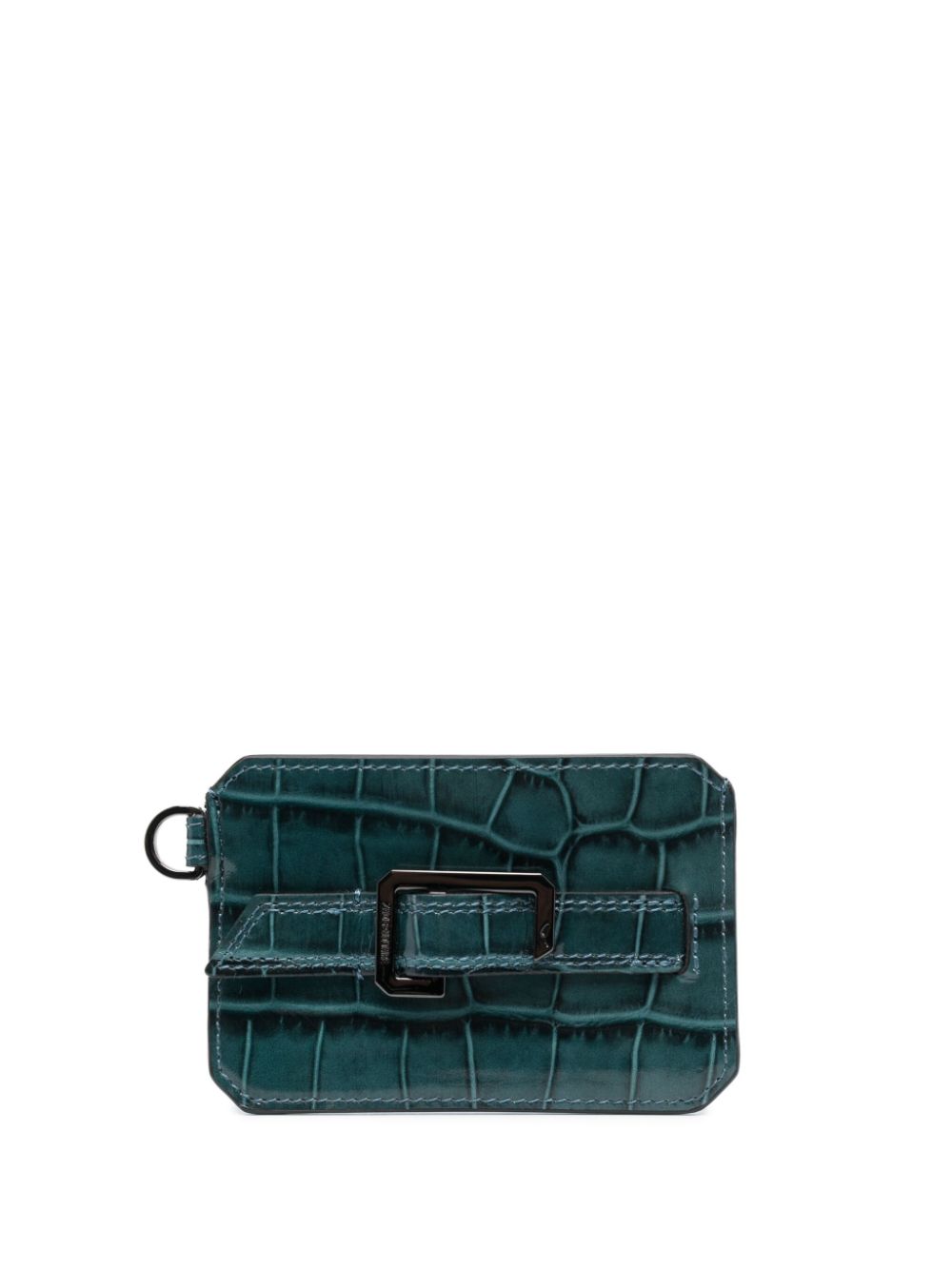 Le Cecilia crocodile-effect cardholder - Blue