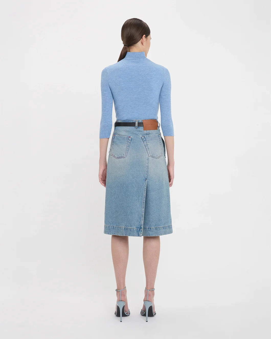 Denim Wrap Detail Skirt