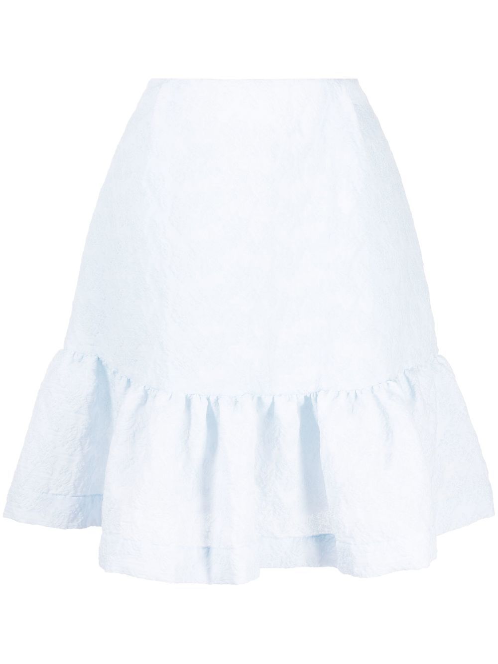 Flared-hem textured skirt - Blue