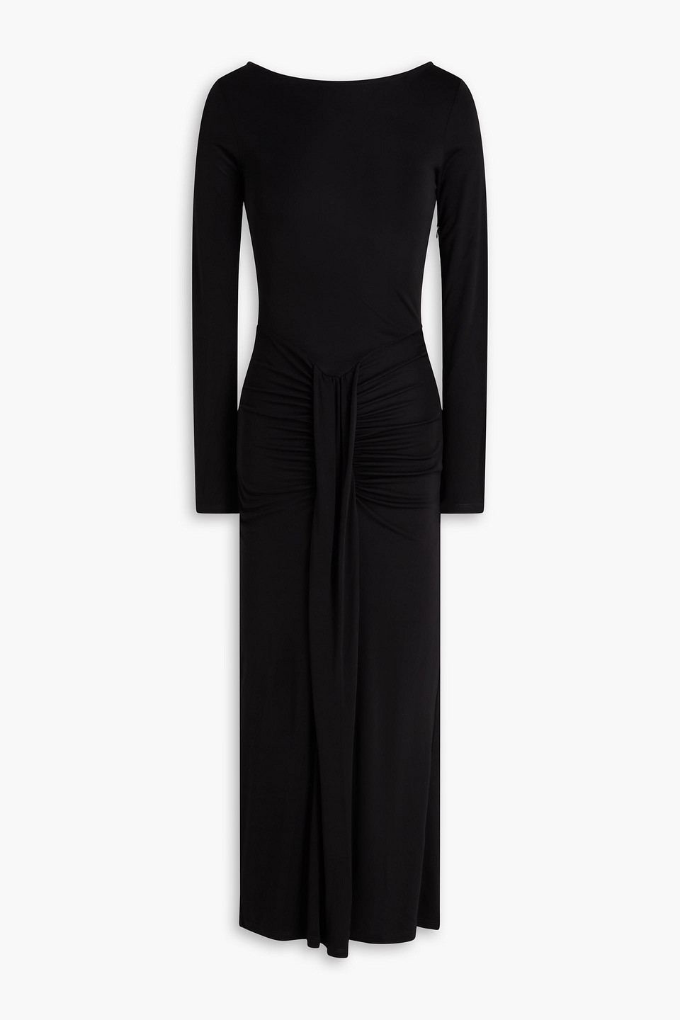 Gres draped jersey midi dress - Black - S