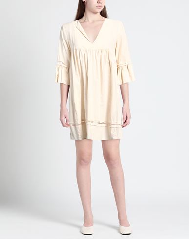 Woman Mini dress Ivory Size 8 Linen, Cotton