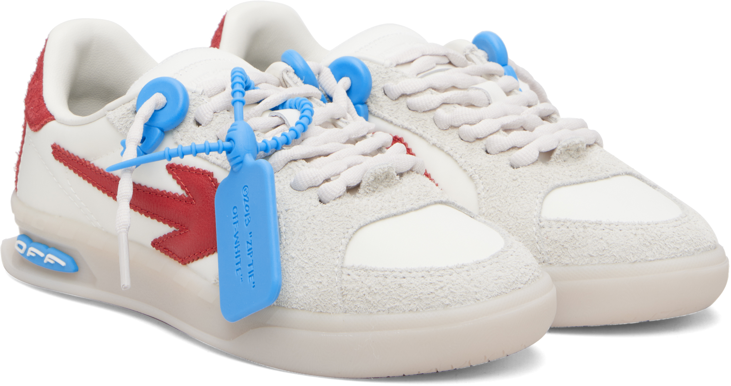 White & Red 'End Of Play' Sneakers