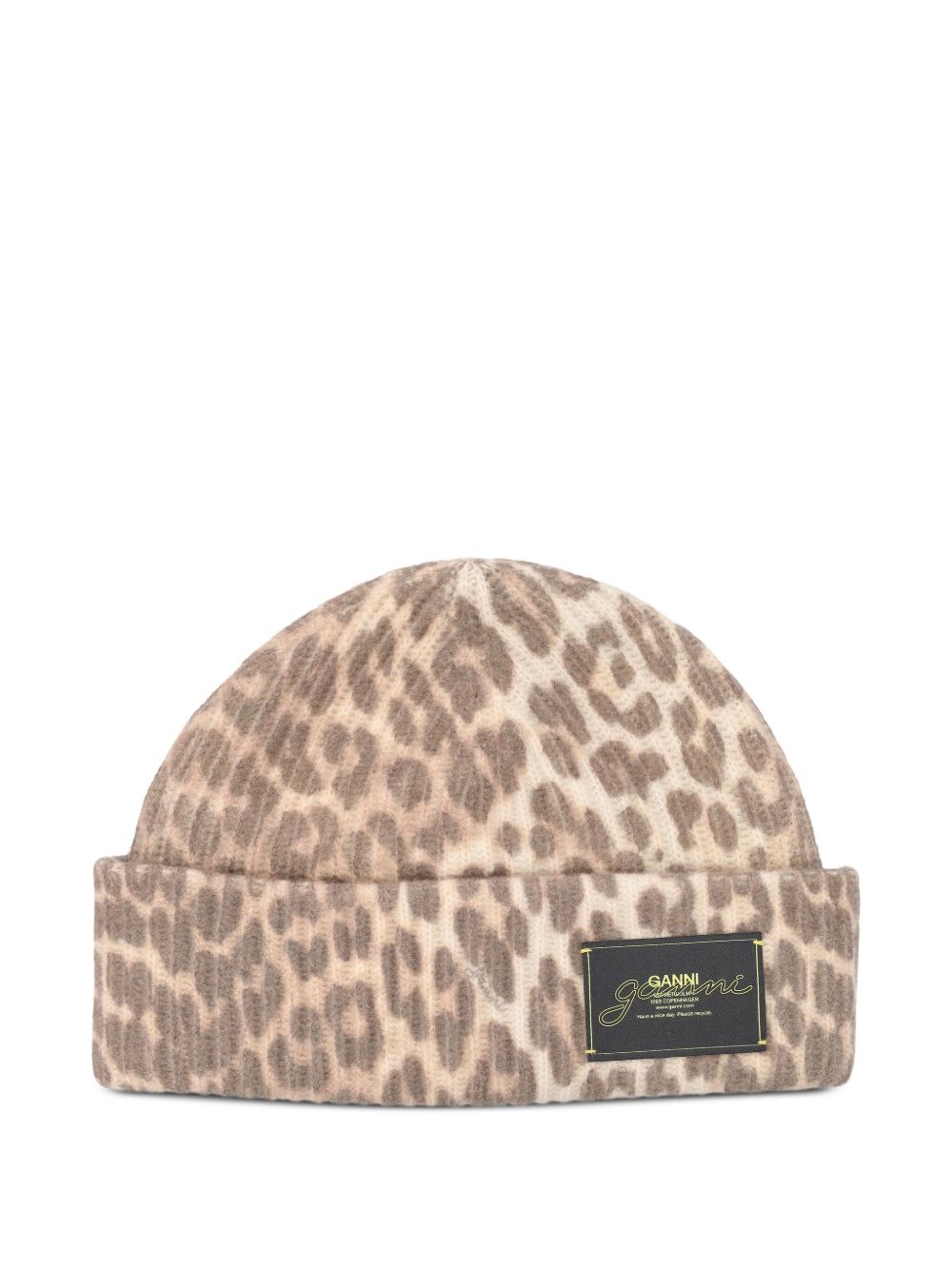 Leopard-print beanie - Neutrals
