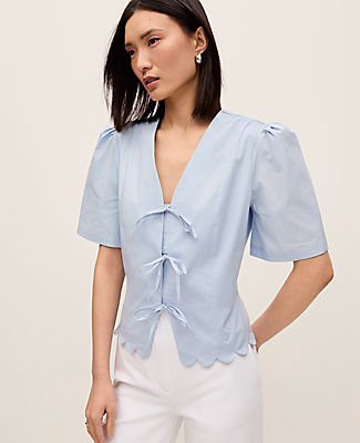Ann Taylor Tie Front Blouse