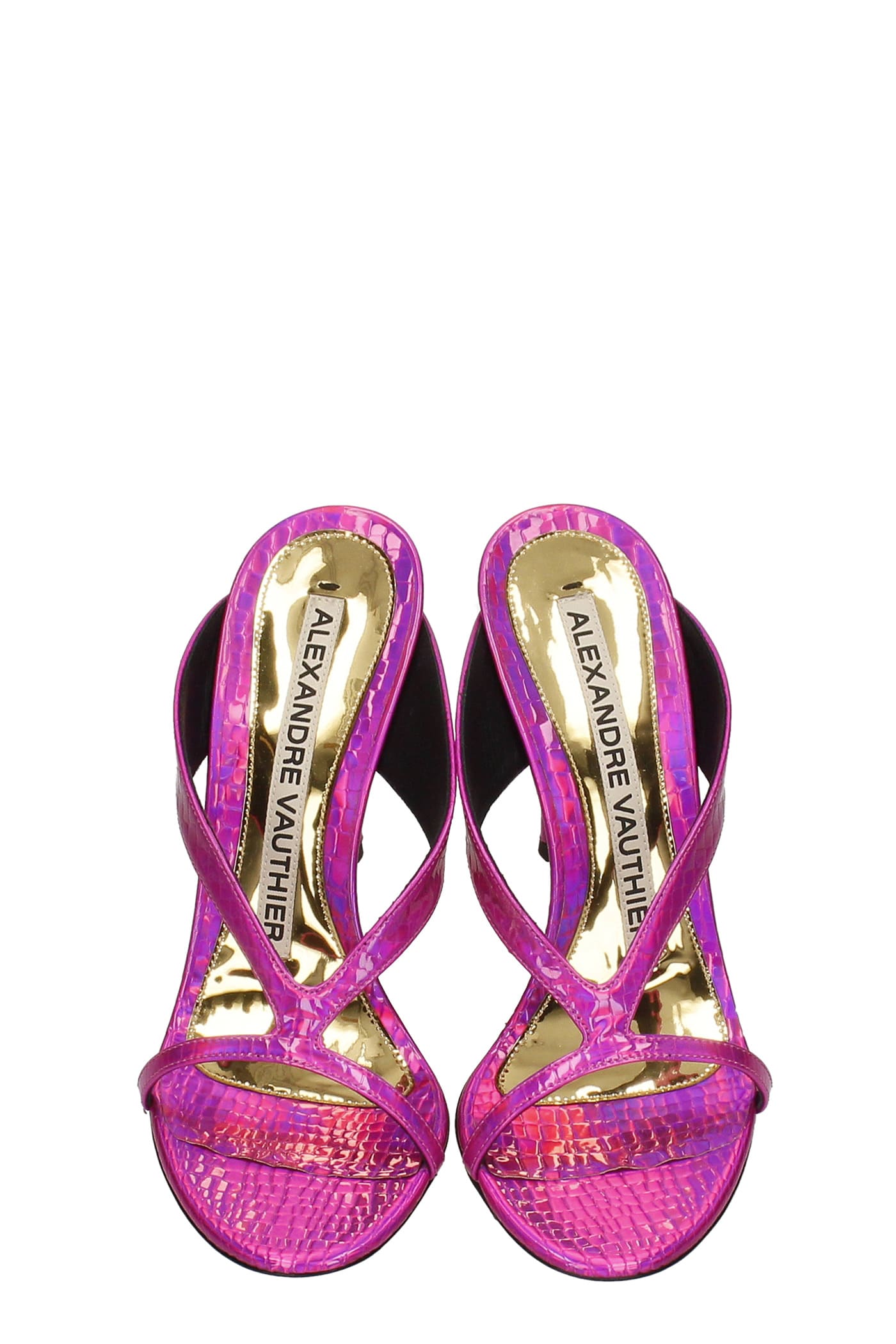 Sandals In Viola Leather