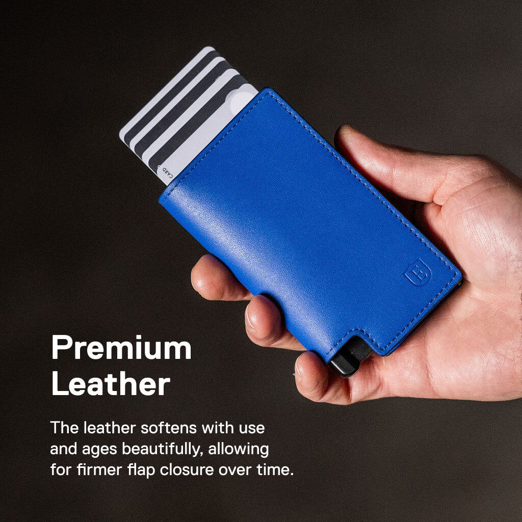 Men's Wallet - Cobalt Blue Pro Premium Slim Men's Wallet Trackable Wallet Leather Smart Wallet RFID Blocking