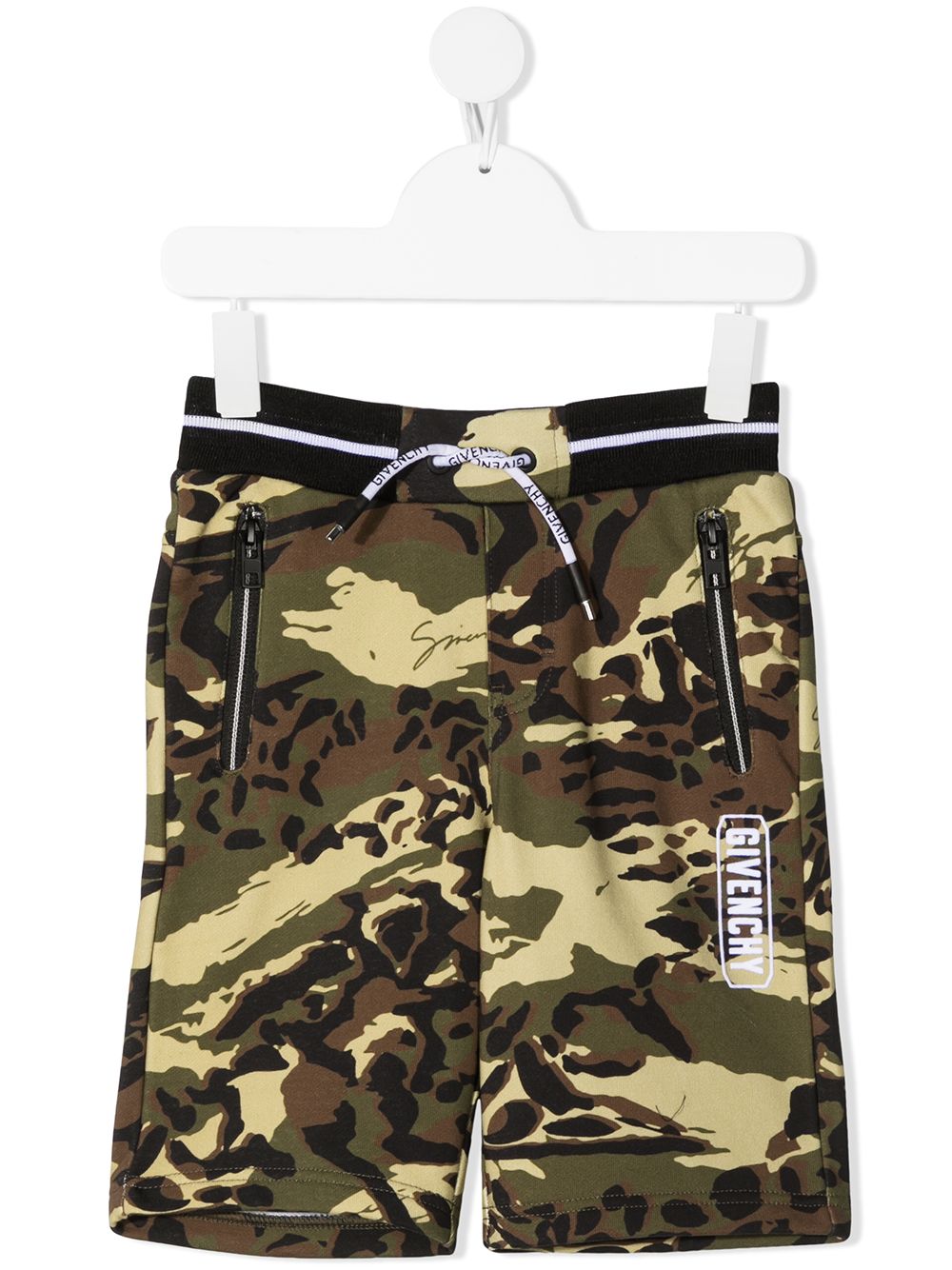 Camouflage track shorts - Green
