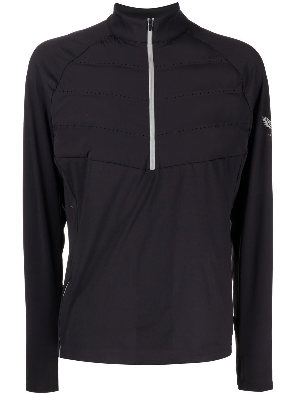 Zip-front logo-print jacket - Black