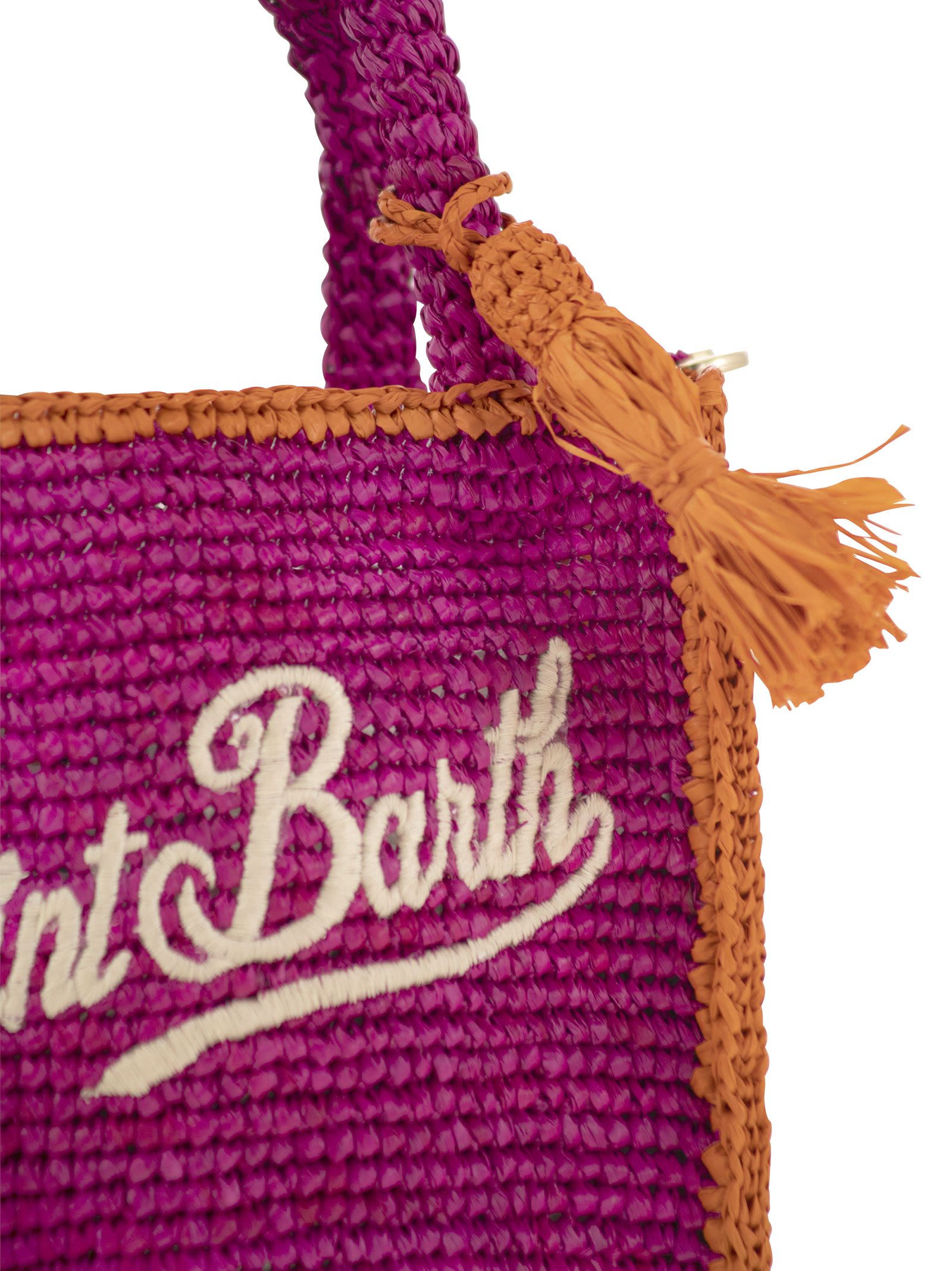 Vanity - Mini Raffia Bag With Embroidery