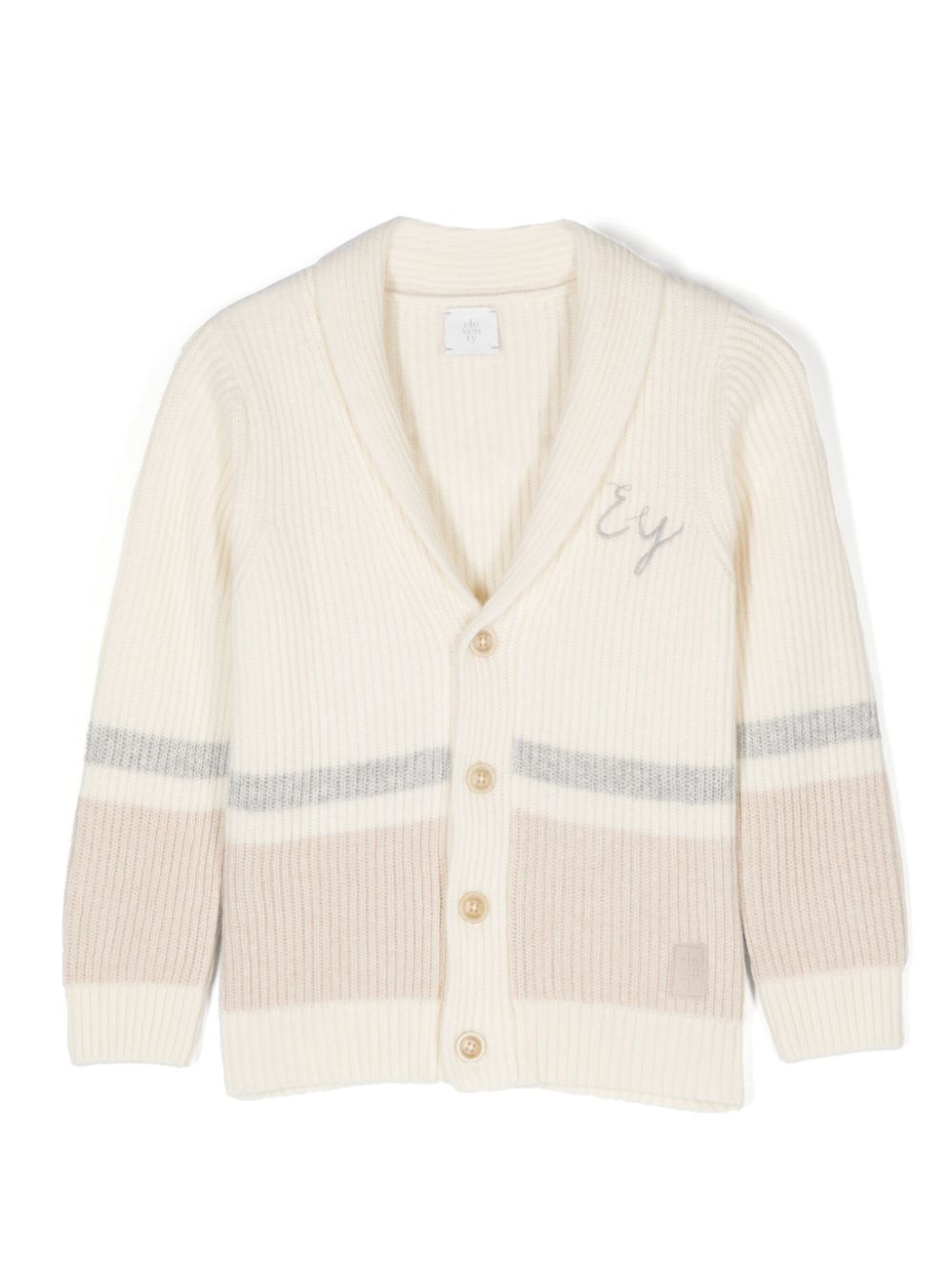 Stripe-detail cardigan - Neutrals