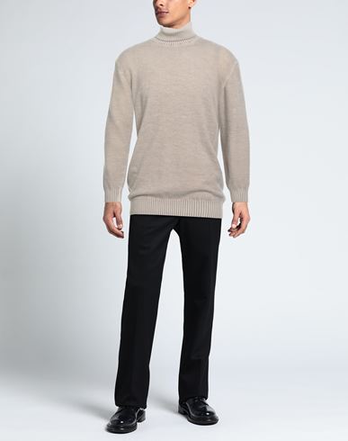 Man Turtleneck Beige Size 3XL Wool, Polyamide