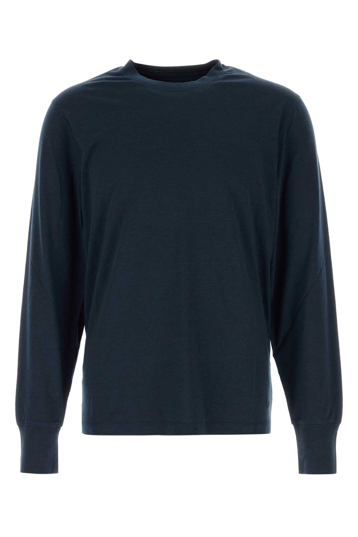 Cotton Long-Sleeve T-Shirt — Navy