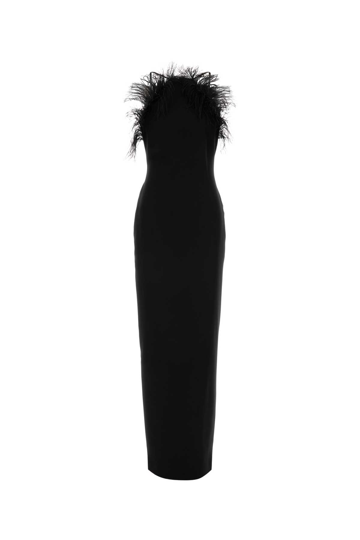 The Attico - feather-trim maxi gown