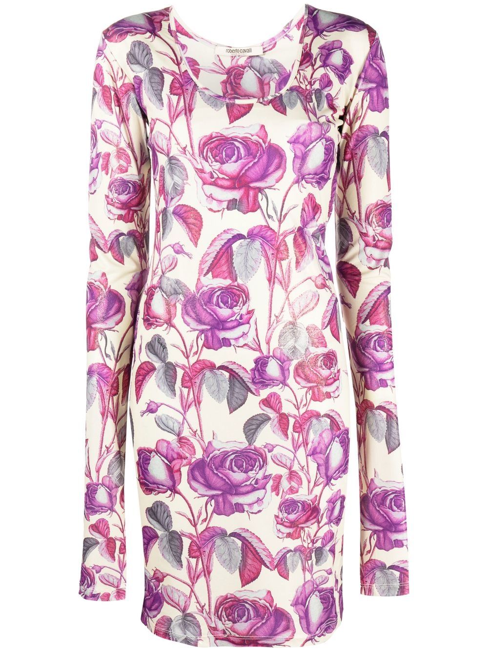 Floral-print midi dress - Purple