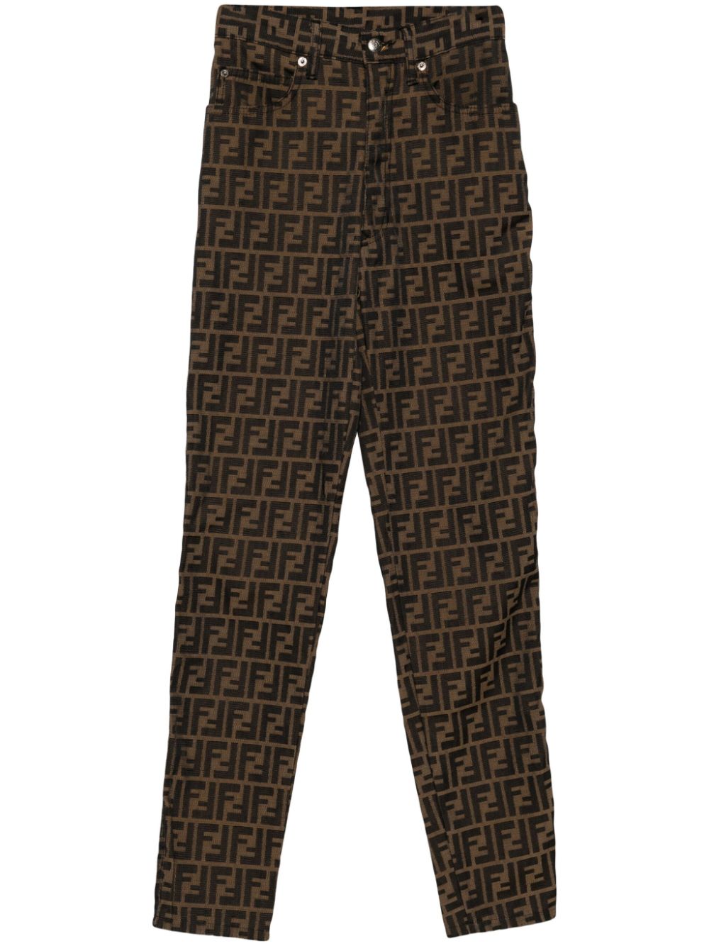 Zucca-jacquard straight jeans - Brown