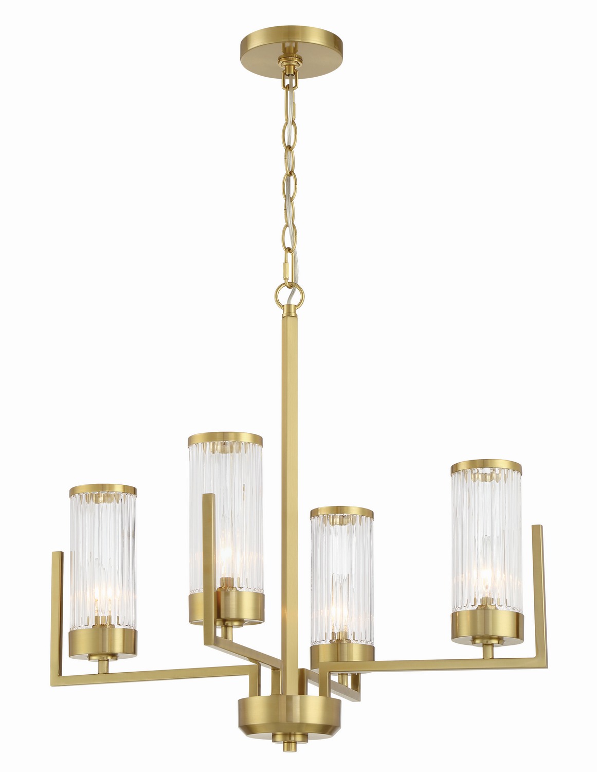 Satin Brass Chandelier from the Whittley Collection
