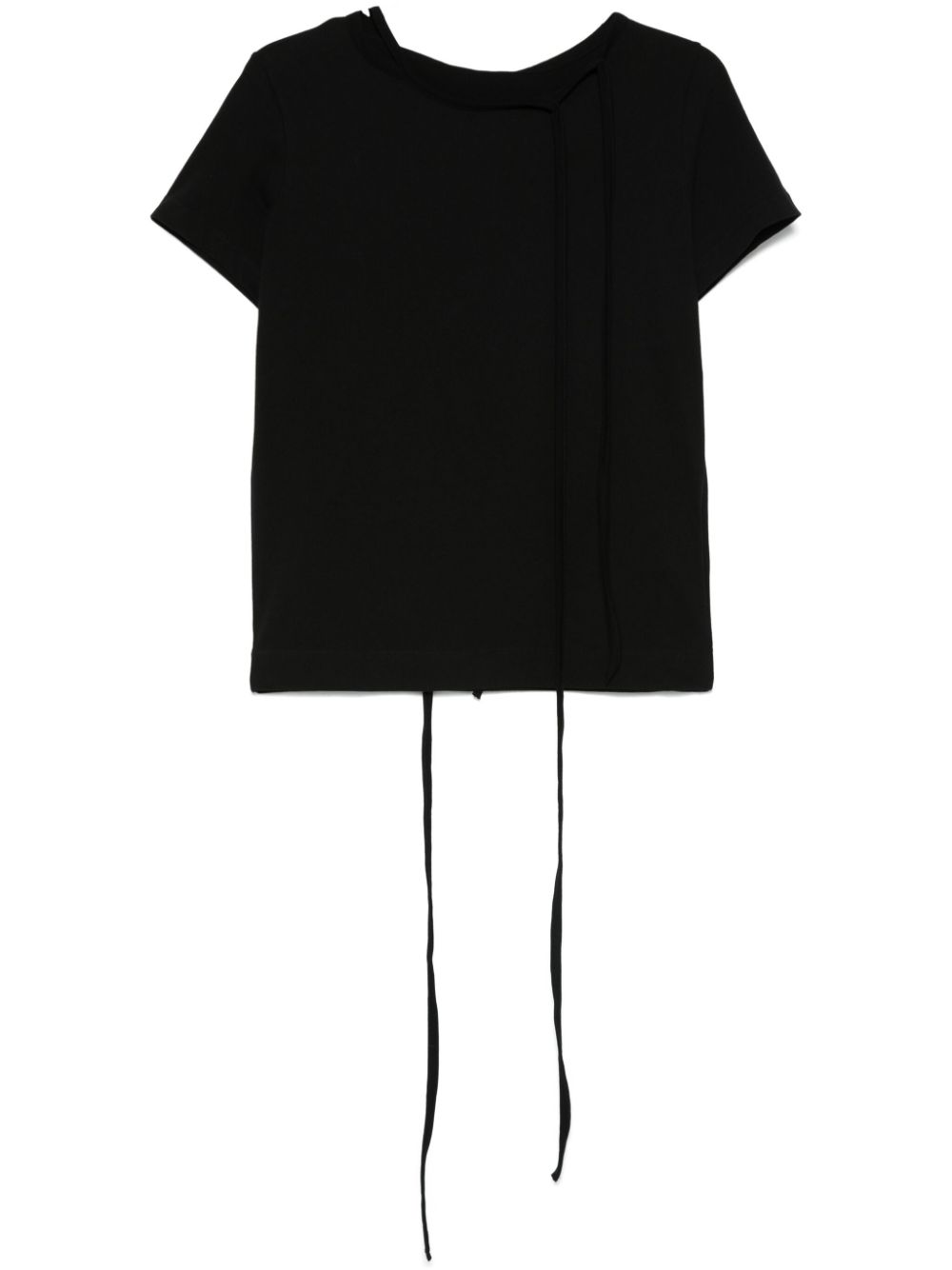 Tie-detailed T-shirt - Black