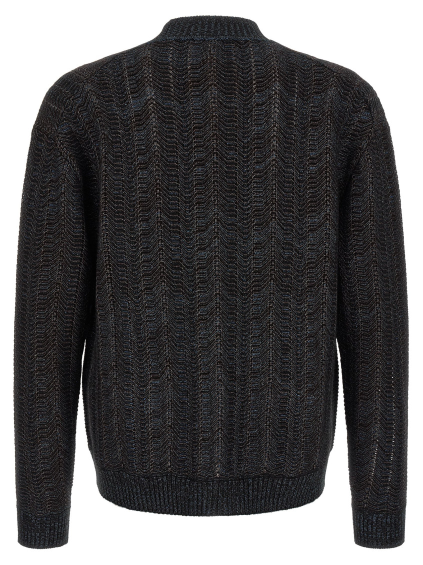 Missoni - cardigan v neck front pockets ribbed tri