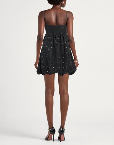 Pinko Woman Mini dress Black Size 0 Polyester, Glass, Brass