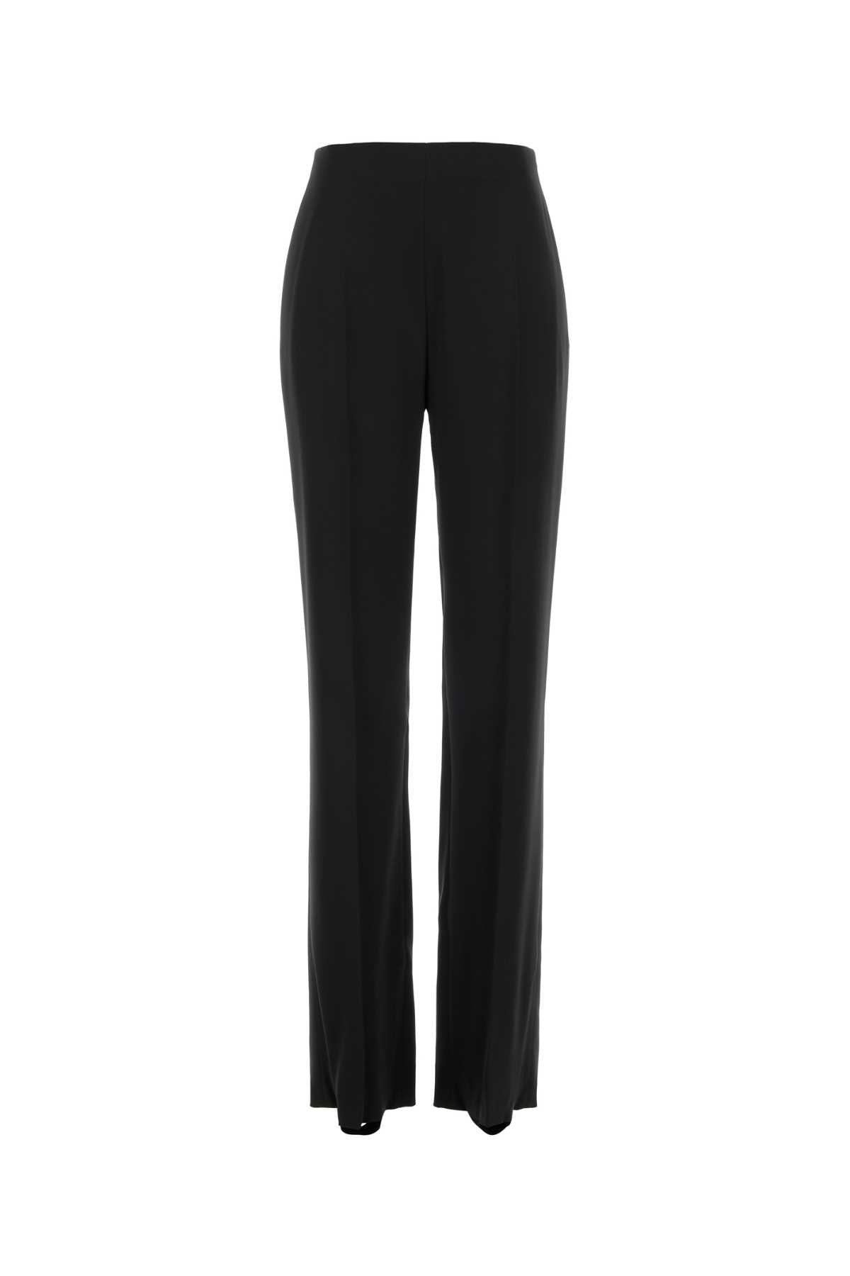 Silk Elastane Trousers — Black