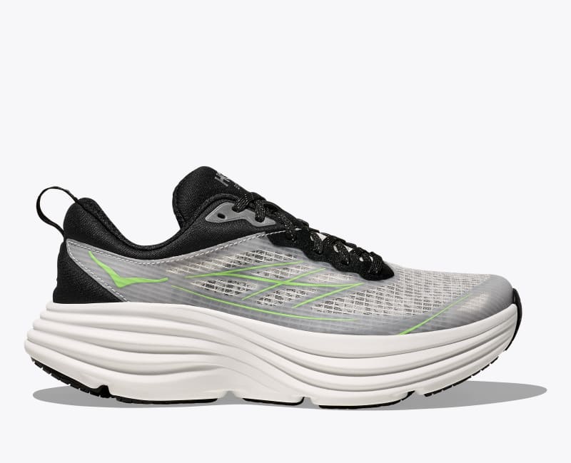 HOKA Stealth/Tech Bondi 8 Caged Shoes in White/Tart Apple